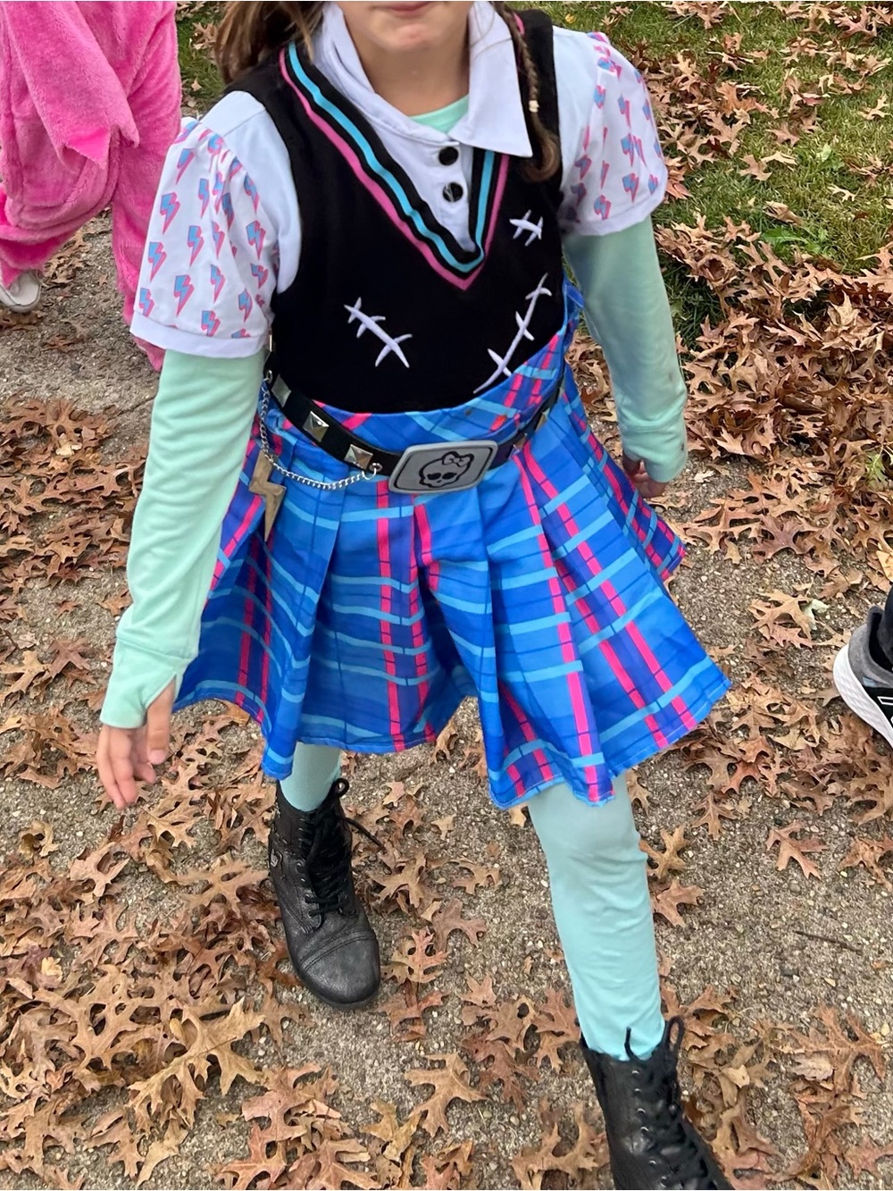 Monster High Frankie Stein Child Costume Dress with Wig and Jacket